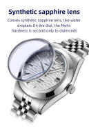 Reloj Mecánico Automático ADDIESDIVE Para Hombre Resistente Al Agua De 10 Barra Material De Pulsera Y Carcasa De Acero Inoxidable Cristal De Zafiro Luminoso Dorado Estilo Casual Y De Negocios - details 8
