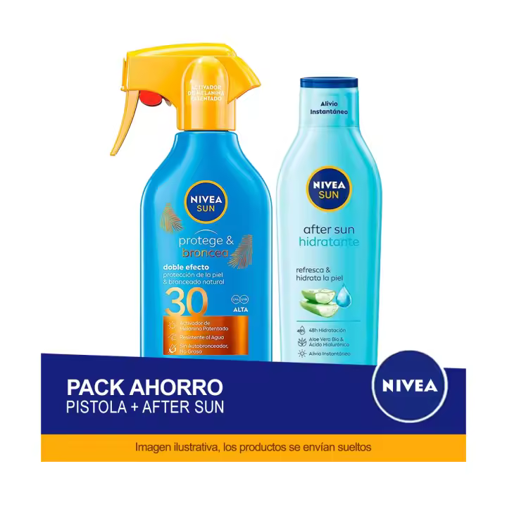 NIVEA SUN Pack ahorro protector solar - Contiene crema solar y aftersun - 1