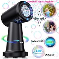Máquina De Burbujas Para Niños Y Niñas Con Batería Recargable Automática Gira 90°/180° 20000+ Burbujas Por Minute Juguetes Educativos Para Bebés - details 4