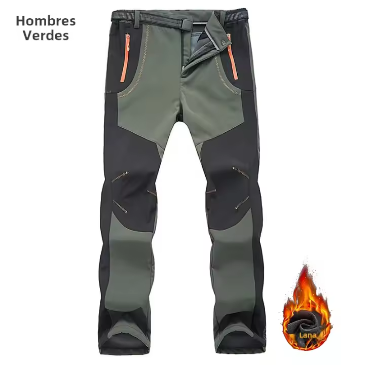Pantalones De Senderismo Para Hombre LNGXO Térmicos Y Resistentes Al Viento Impermeables Technología De Capucha Suave Y Transpirable Para Camping Esquí Trekking - 1