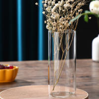 Vaso De Flor De Vidrio Transparente Pequeño Moderno Para Centro De Mesa Bodas Oficinas Y Hogar Vaso Cilíndrico Para Flores - details 3