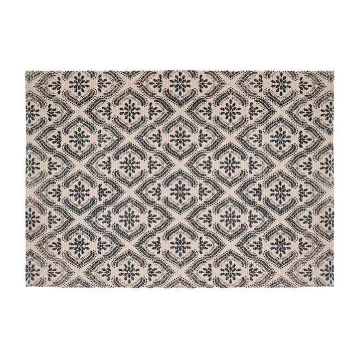 Alfombra Atmosphera Negro Beige Algodón Multicolor 60 x 90 cm - 1