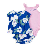 Nueva ropa de verano para niñas, pantalones cortos de manga corta, camisetas, trajes de tres piezas. - details 4