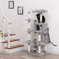Árbol para gatos rascador con nidos, hamaca, plataformas y bolas de juego, altura de 154 cm en colores opcionales - details 11