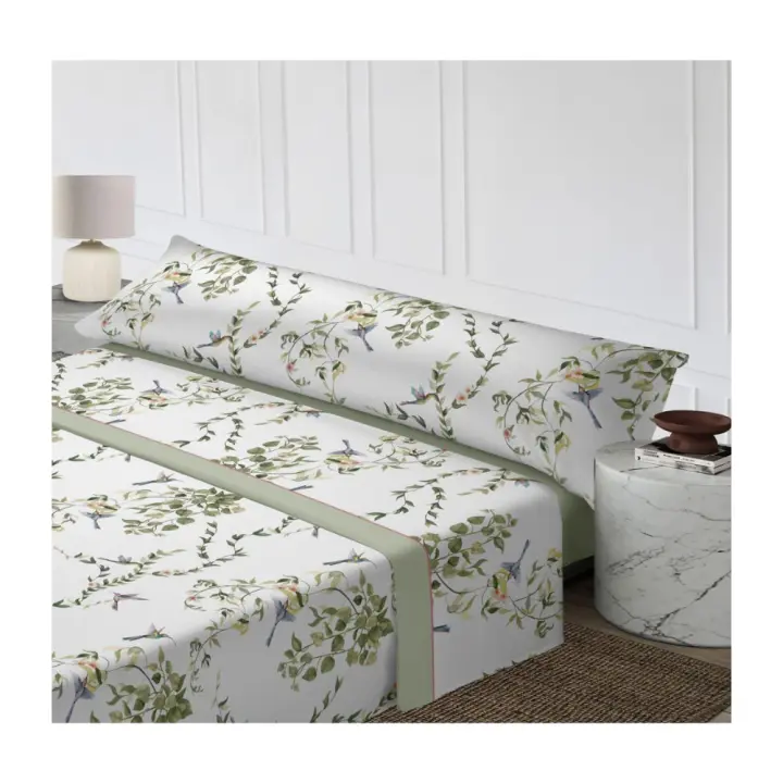 Juego de Sábana poliéster de Verano Estampados unisex hojas vegetal acabado de gran suavidad y no hacen bolas para camas de 90cm 105cm 135cm 150cm 180 cm - 1