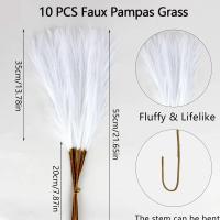 10pcs Flores De Pampas Artificiales Para Decoración De Bodas Navidad Casa DIY Arreglo Floral Decoración De Mesa - details 8