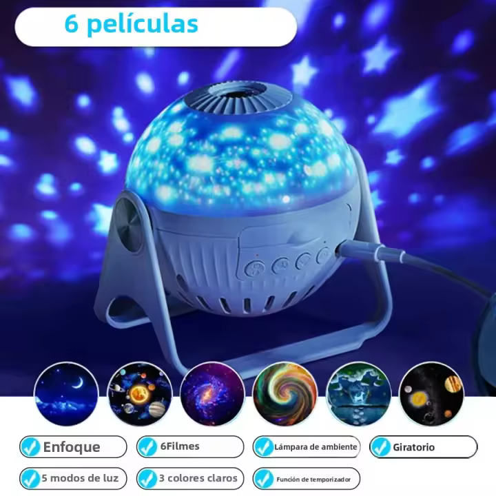 Proyector De Galaxia LED Luz Nocturna Estrellada Para Habitación De Niños 360° Giratorio Planetario Regalo De San Valentín Boda - 1