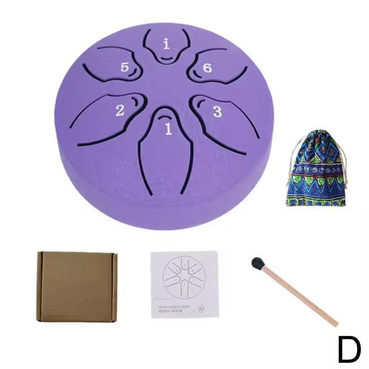 Mini Tambor De Lengüeta De Acero De 3 Pulgadas Con 6 Tonos Y Palillos Para Percusión Instrumento Musical Accesorios De Tambor - 1