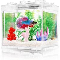 Pequeño Acuario En Forma De Cilindro Para Peces Ornamentales Tanque De Betta Tailandés Con 6 Agujeros Transparencia Alta Pila Stackable - details 3