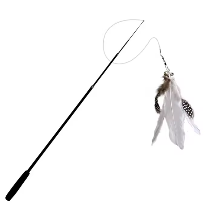 Varita Telescópica Para Gatos Extensible 1.8m Juguete De Pena Resistente Al Rasguño Para Aliviar La Aburrición De Los Gatos - 1