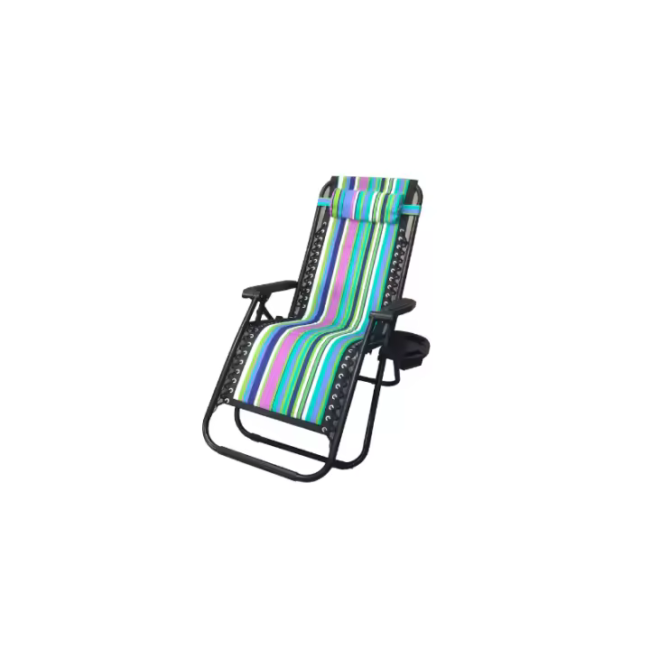 ROMO Tumbona Plegable para Jardin y Playa, Color Rayado Azul - 1