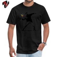 Camiseta Hombre Banksy Flower Thrower 100% Algodón Casual Estilo Rebelde Arte De Calle Talla Grande Camiseta Graphic Transpirable Ligera Secado Rápido - details 4