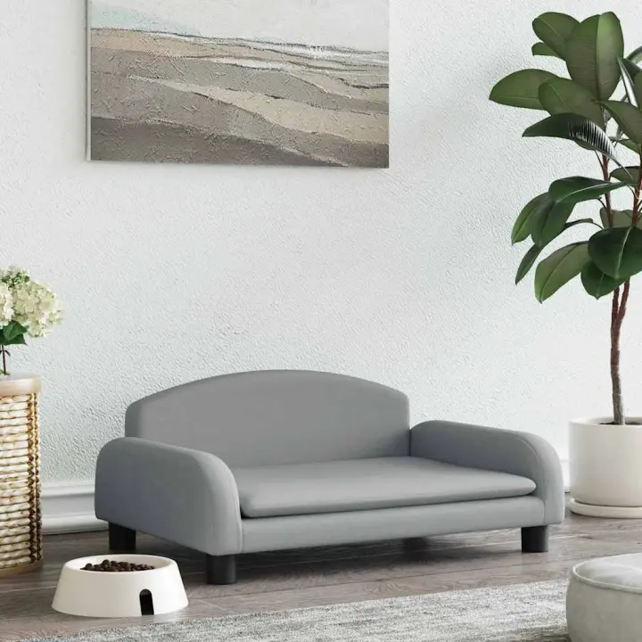 Cama para perros de tela gris claro 70x45x30 cm - 1