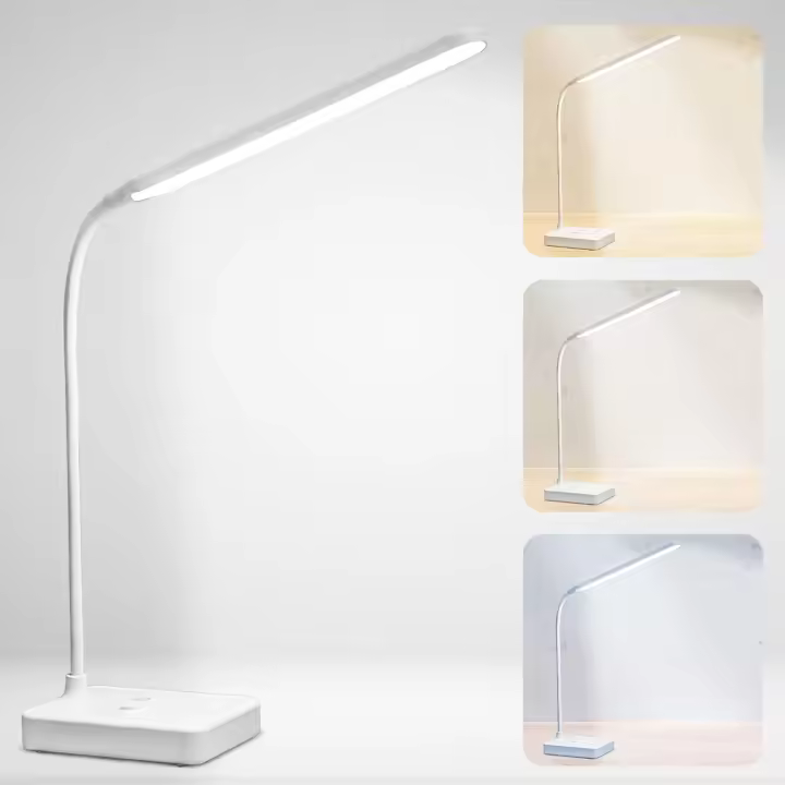 Lampara Escritorio LED, Lampara mesita noche sin cable Flexo LED, Escritorio Flexible, Nivel De Brillo Ajustable con Control Táctil, 3 Modos de Luz - 1