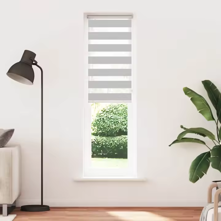Estor cebra gris claro 65x230 cm tejido ancho 60,9 cm poliéster - 1