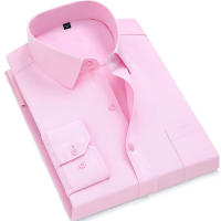 Camisa De Moda Para Hombre Manga Larga Primavera Otoño Ajustada Color Sólido Blanco Negro Inteligente Casual Botones Ropa Coreana - details 3