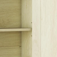 kleankin Armario de Baño con Espejo, Armario de Pared con 2 Puertas, Estante Abierto, Estante Ajustable, Mueble de Baño Colgar para Cocina, Salón, 56x13x58 cm, Natural - details 3