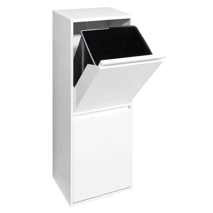 ARREGUI Basic Cubo de Basura y Reciclaje de Acero de 2 Compartimentos | Cubos de Basura de Cocina | Contenedores de Reciclaje para Casa u Oficina | 2x17L (34L) - 1