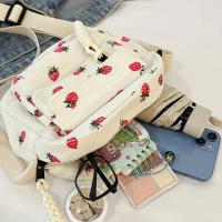 Bolso De Hombro Hermoso Con Patrón De Grama Y Pista De Fresas Bolso Bandolera Casual Para Mujer Maletín De Maquillaje Estudiante Con Múltiples Bolsillos - details 5
