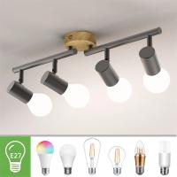 Lámpara De Pared Ajustable En Ángulo Para Dormitorio Y Sala De Estar LED Retro De Madera Elm Iluminación Multilámpara E27 Moderna Y Simplicidad - details 4