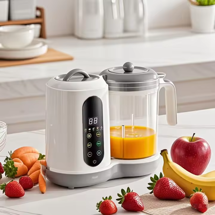 Procesador de alimentos para bebés, vaporizador de alimentos para bebés | 1000ml, 3 velocidades, ultra silencioso | Ideal para purés y lactancia básica - 1
