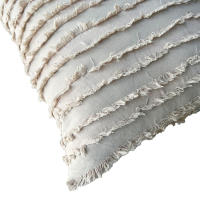 Cojín Decorativo 45x45 cm Alo Home | 100% Algodón con Cremallera y Relleno | Diseño con Flecos |  Mostaza, Beige o Blanco - details 5