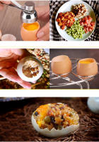 Cortador De Huevos De Acero Inoxidable Herramienta Creativa Para Cocina Afilado De Acero Cortante Abre Huevos Hervidos Y Crudos Accesorios De Gadgets Cool - details 6