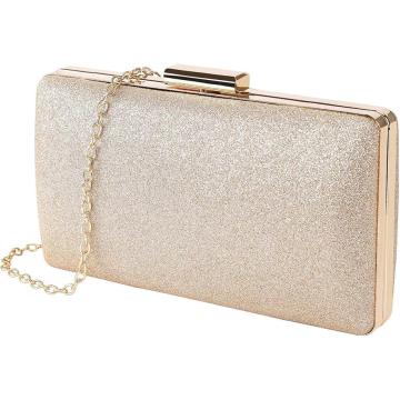 Bolso Cartera De Fiesta EL CABALLO | Piel Sintética Metalizada | Cadena Ajustable | 26x14x5cm
