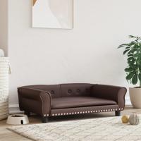 vidaXL Cama para perros de cuero sintético 95x55x30 cm Color Marrón,  Negro,  Capuchino y mas - details 3