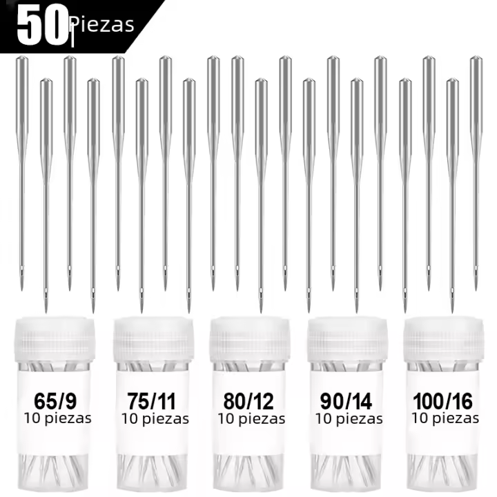 50Pcs Regla Universal De Agudeza Para Máquina De Coser Compatible Con Todas Las Máquinas De Hilo Bajo Hebilla Singer Brother Herramienta De Costura De Acero Inoxidable - 1