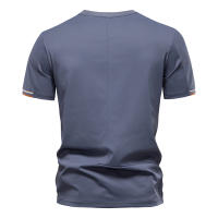 Camiseta Deportiva AIOPEAON Para Hombres De Color Sólido Cuello Redondo Casual De Alta Calidad Tops Ligeros Transpirables Para Verano - details 2
