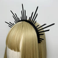 Halocrown Tiara Griega Barroca De Mujer Adorno De Cabello Estilo Solar De Diosa Accesorio De Moda Para Fiestas Material Plástico - details 8
