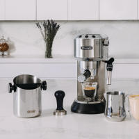 Delonghi - Bote para posos de café molido. Con base de goma antideslizante, de acero inoxidable y barra de goma. Modelo DLSC059 - details 0