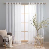 Panel De Cortinas Semi Transparentes Blancas/Oscurecidas Para Niños Para Sala De Estar Y Dormitorio Con Bolso Para Percha Voile De Fiesta - details 5