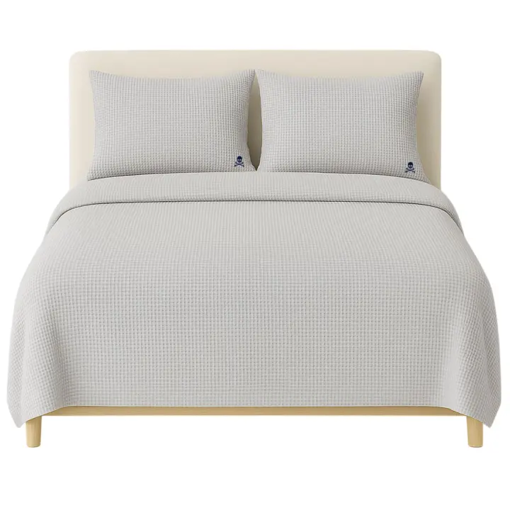 Scalpers Home Juego de cama 100% algodón gris oscuro & gris claro Skulls (funda nórdica 260x240cm + 2 fundas almohada 50x105cm) - 1