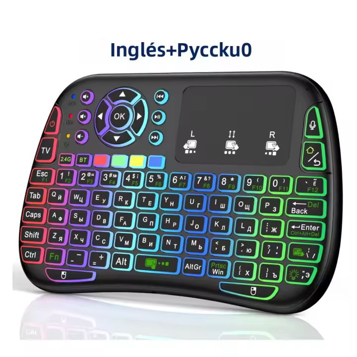 Teclado Inalámbrico Bluetooth Mini Yitukeji M9 Con Retroiluminación De 7 Teclas Ratón De Voz Google Para Android TV Box PC Control Remoto De 2.4G Lithium - 1