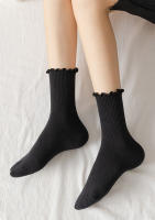 5 Pares De Calcetines De Pies Con Volantes Para Mujer En Color Negro Y Blanco Calcetines De Tobillo Divertidos Y Lindos Algodón Transpirable Moda Calcetines De Pierna Completa - details 8