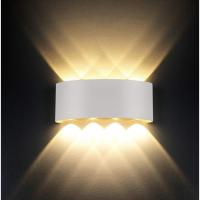 Aplique de pared Modern IP65 Impermeable 8W LED Apliques de Aluminio Lámpara de pared interior para Sala de estar Dormitorio Pasillo Escaleras Camino (Luz Blanca Cálida, carcasa Blanca) [Clase Energética A +] Aplique de pared exterior - details 4