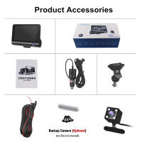 DVR De Coche 1080P Con 3 Cámara 4.0 Pulgadas Grabadora De Video Para Vehículos Cámara De Retrovisora Negra Bóx Con Sensor G Y Detección De Movimiento - details 8