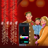 Nueva Year Fósforo Electrónico De Luz Magia Con Control APP Luz Colorida Para Decoración De Hogar Y Fiestas Regalo Inteligente - details 2