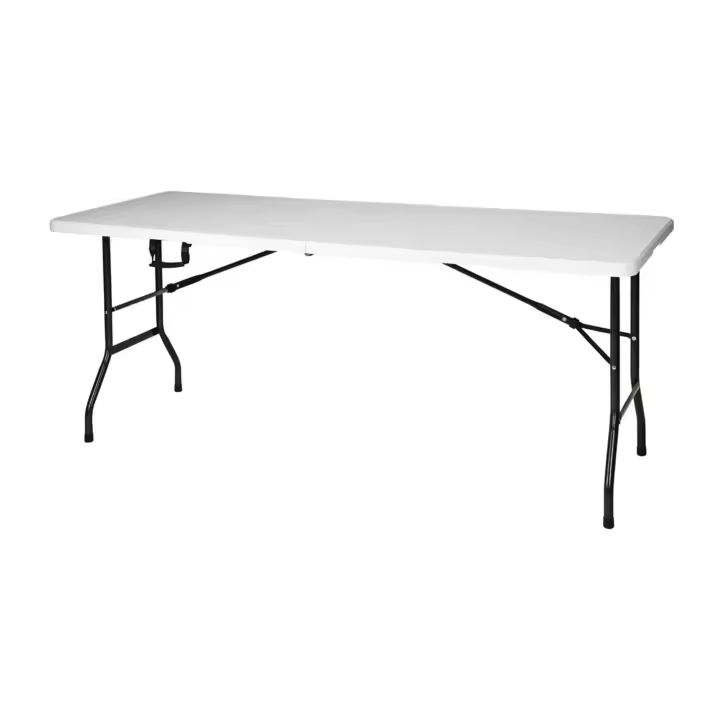 Well Home Mesa plegable blanca 180x70x74cm con mecanismo de bloqueo automático - 1