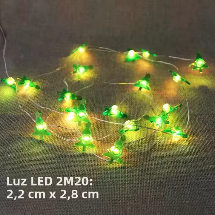 Cadena De Luces Navideñas 2M Con 20 LEDs De Santa Claus Y Navajas De Nieve Encendidas Por Batería Para Fiestas De Año Nuevo Y Bodas Decoración De Arco Iris De Hadas - 1