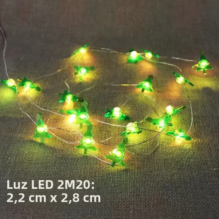 Cadena De Luces Navideñas 2M Con 20 LEDs De Santa Claus Y Navajas De Nieve Encendidas Por Batería Para Fiestas De Año Nuevo Y Bodas Decoración De Arco Iris De Hadas - 1