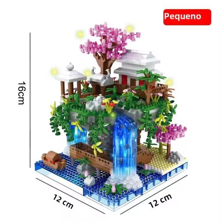 Bloques De Construcción 3D Casa De Árbol Antigua Juego De Puzzle Educativo Arquitectura Faeirland Con Piscina Modelo De Cerezo - 1