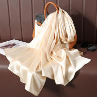 Pañuelo De Seda Lujoso Para Mujer En Color Sólido Moda Comodidad Y Versatilidad Shawl Muffler Neckerchief Bandanna Para Exterior - details 0