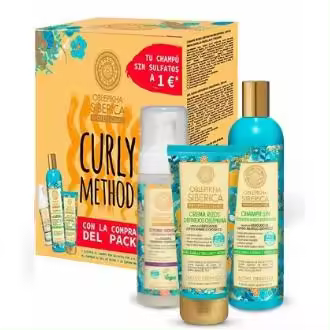 SET CURLY OBLEPIKHA champu+gel rizos+espuma - 1