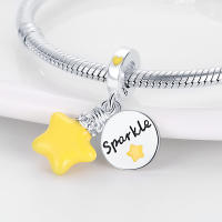 Encantos De Zirconia Inlaid En Plata De Ley 925 Con Cola De Abeja Brillo En La Oscuridad Encantos De Luciérnaga Y Estrella Para Pulsera Original Joyería DIY - details 7
