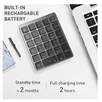 Jomaa Teclado Numérico Inalámbrico Bluetooth Con USB HUB Modos Doble Recargable Numpad Para Tablet Laptop Mini Teclado Ergonómico - details 3