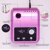 Máquina De Uñas Eléctrica De Alta Calidad Con Pantalla HD Y 45000 RPM Herramienta Profesional Para Manicura Y Pelacera De Metal - details 7
