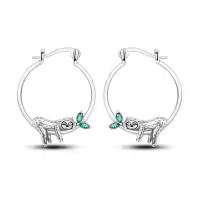 Pendientes De Aro De Plata 925 Para Mujer Con Zirconia Joyería De Moda Regalo Original Eardrop Pendientes Metálicos Tipo Aro - details 45
